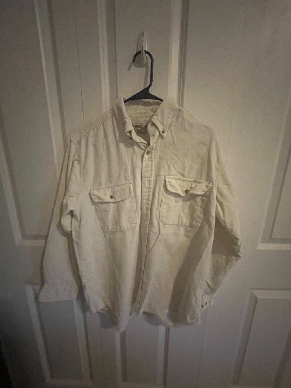 Trails end ivory button down 100%cotton medium